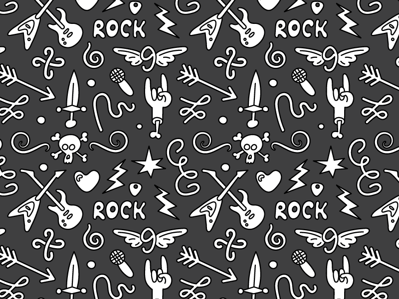 Rock аnd Roll Seamless Pattern by doffdog on Dribbble