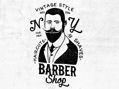 Barber Shop Emblem badge barber barber shop barbershop emblem haircut lettering logo logotype man shop symbol vintage