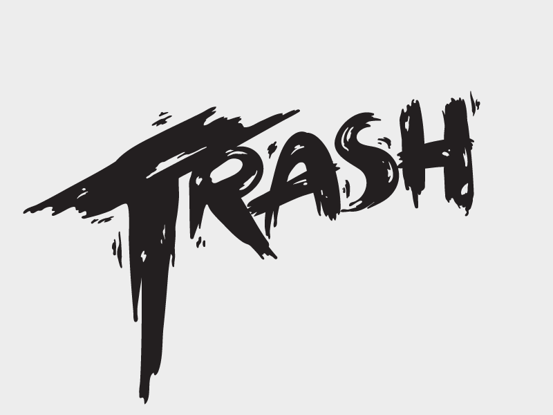 Trash Logo brush cartoon cool logo logotype trash vector