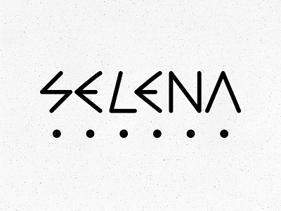 Selena Logo black lettering line logo monoline selena text