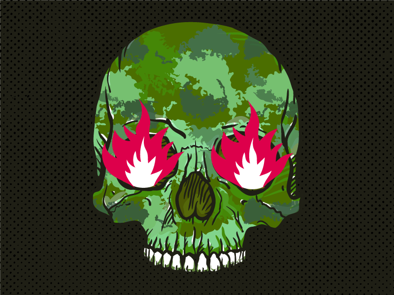 Fire camouflage camp fire flame skeleton skull