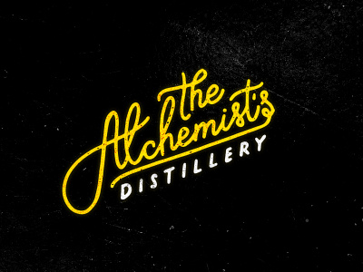 The Alchemist's Distillery logo gold identity logo logotype moonlike vintage