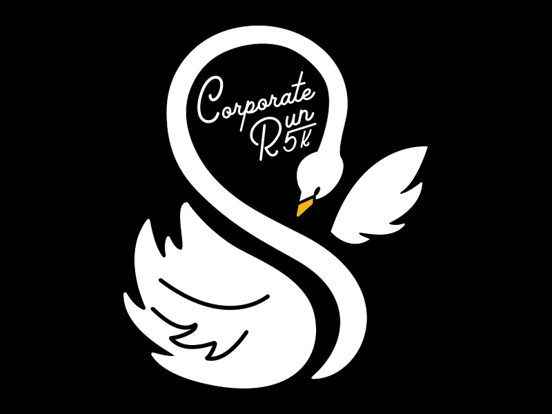 Corporate 5K Shirt shirt design ampersands swan barr corporate 5k