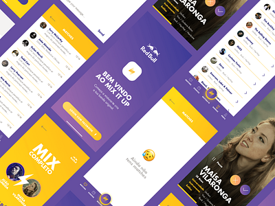 Redbull Mix it Up app clean colorfull design mobile portugal purple redbull ui uidesign ux yellow