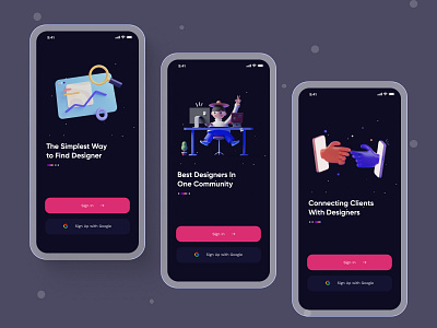 Hello, Dribbble! 3d app app design app ui application design color design ill illustration ios app onboarding software design typography ui uiix ux