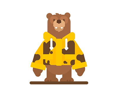 Muddy Buddy mud bear motion graphics rubberhose lottie character vector loop illustration gif animated animation gif duolingo after affects