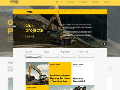 Projects page constructions graphic design projects page web design