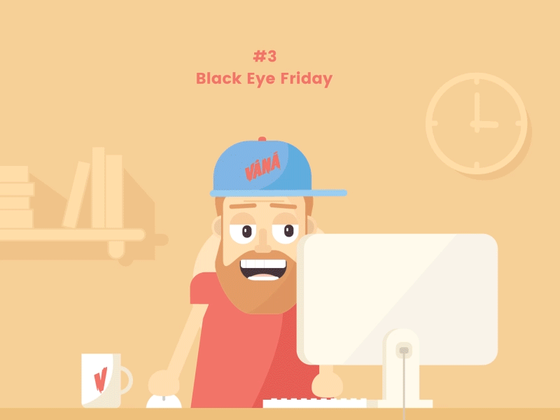 Black Eye Friday Gif animation black eye black friday discounts illustration motion design