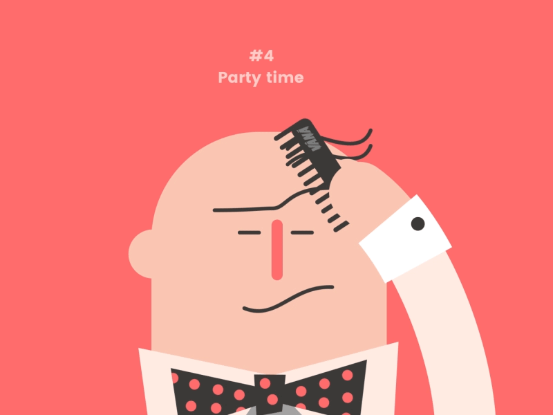 Grooming animation bald grooming haircut hairless illustration party time