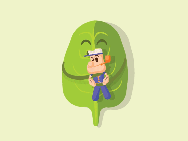Baby Spinach animation baby spinach gif icon illustration leaf motion popeye vegetable