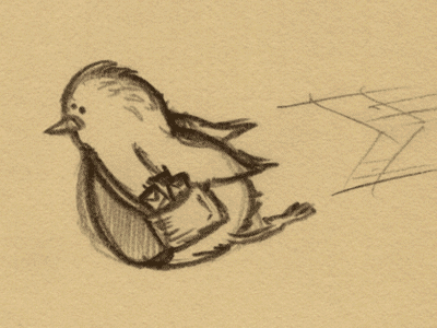 Birdy Scribbble bird black drawing grey illustration paper sketch yellow