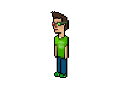 Pixel Avatar (Refresh) 3d avatar black blue glasses green pixel red white