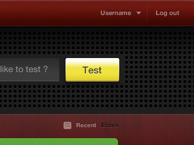 Test App UI button form grid icon mesh navigation red texture ui webapp wood yellow