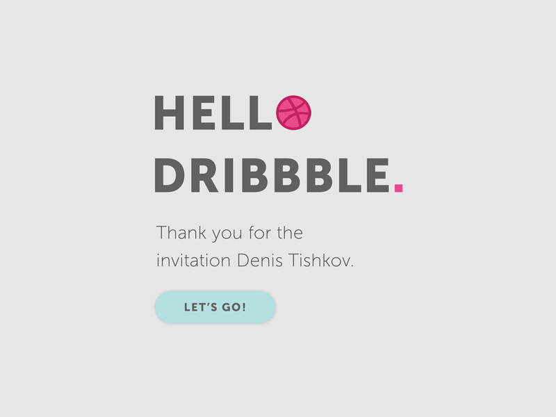Hello Dribble animation dribbble gif hello invite thank thanks you