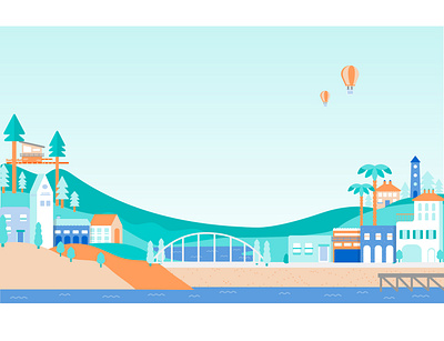 homepage cityscape 01 beach cityscape illustration illustrator vacation vector art