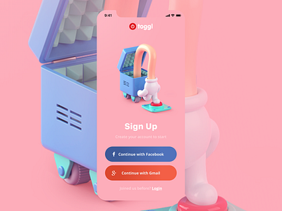 Daily Concept | Toggl | Signup design dribbblers re design redesign signup signup screen study toggl ui ui concept uipractice