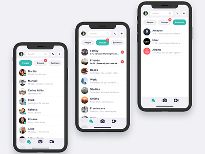 Whatsapp | Concept | Chat Screens app apple clean clean ui concept concepts design dribbblers ios iphone iphone x iphonex minimal minimalism redesign ui ui ux whatsapp