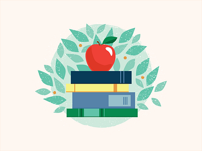 Educational Resources Illustration apple books education illustration