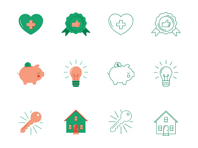 Quality of Life Icons icon illustration line vector