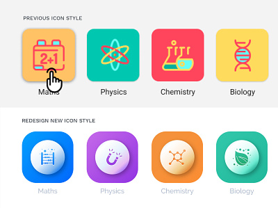 eLearning Education App Icons biology icon chemistry icon elearning icons mathematics icon physics icon