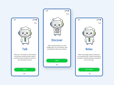 IntroLab - onboarding app applications design job job application job search mobile app social ui