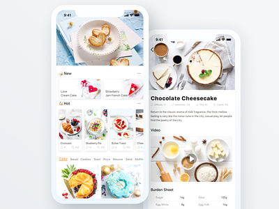 Walk your fingers through baking app baking card design icon ui