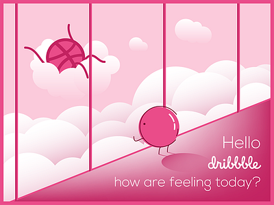 Hello Dribbble hello dribbble in the clouds
