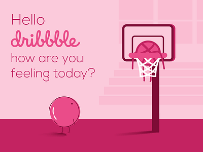 Hello Dribbble basketball drible hello dribbble