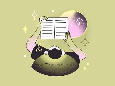 Reads & Lies book character flat illustration illustration procreate reading ui illustration