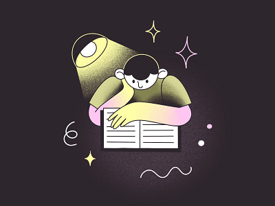 Reading & Sitting books character flat illustration illustration procreate reading ui illustration