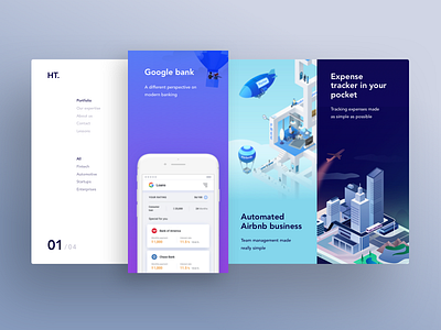 Humbleteam website concept art cards carousel colour design landing menu portfolio promo ui web website