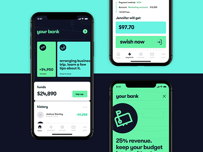 Modern banking app design 🏦 app bank banking branding cards clean dashboard design feed fintech graphic design icons material mint mobile top up transfer typography ui ux