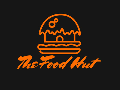 The Food Hut burger logo creative design design dribbble food food and beverage food app food hut food logo gritfusion illustration latest logo logo logo a day orange trending trending logo trending ui vector webdesign