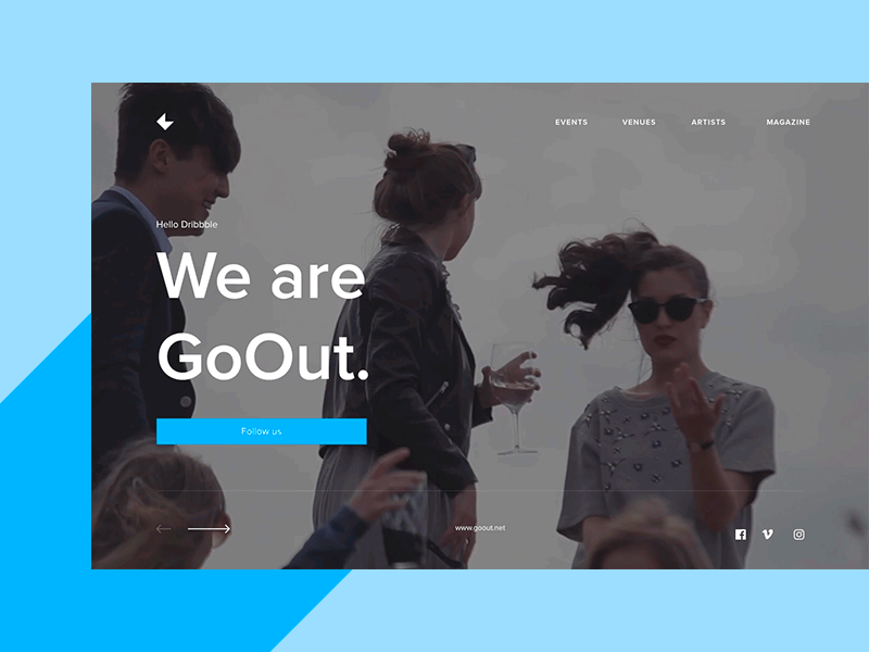 First shot - We are GoOut clean first goout new simple ui ux video web web design website