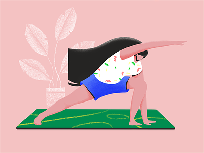 Yoga Lady girl healthcare illustration plant sport yoga