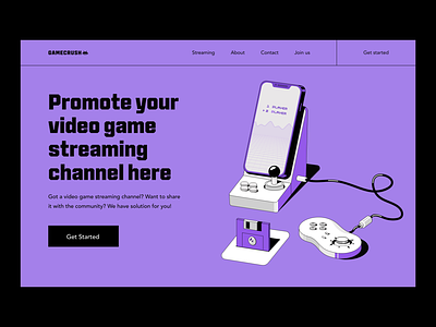 Video game streaming platform. Hero illustration hero hero illustration illustration video game web