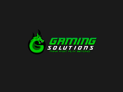 Gaming Solutions design dragon flame gaming green logo play smart creative solutions