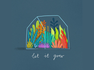 Let It Grow illustrator creative photoshop handdrawn texture vector colour illustration