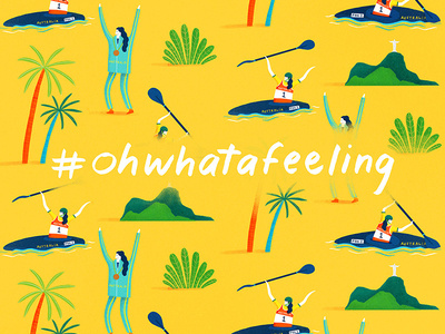 Toyota Australia Olympic Campaign character lifestyle editorial texture colour creative foliage plants illustration