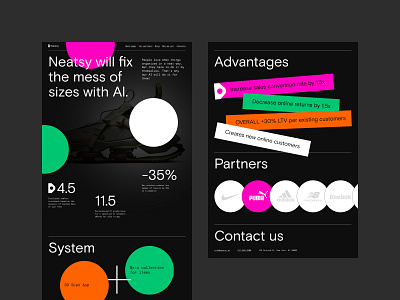 Website for sneaker app Neatsy AI