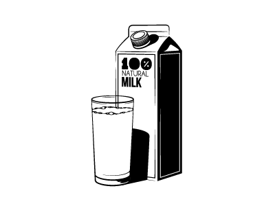 Milk bottle glass milk tetrapack