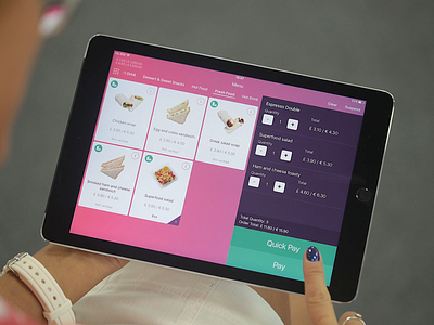 POS app for train managers cart design food food and drink interaction design interface pink pos train ui ux violet