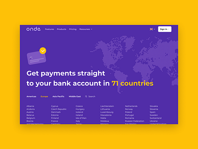 Onde payments map