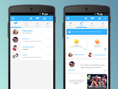 Concept: Hike UI android app delhi design india interface messenger ui ux