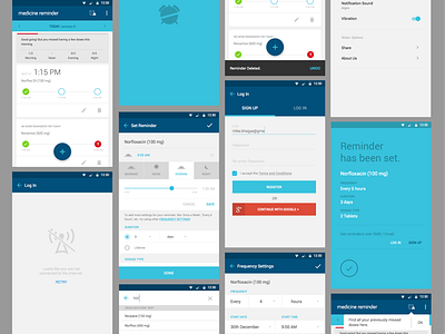 Medicine Reminder android app application design health healthcare india material product reminder ui ux