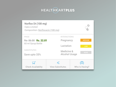 Medicine Information app application card design health healthcare information medicine mobile product ui ux