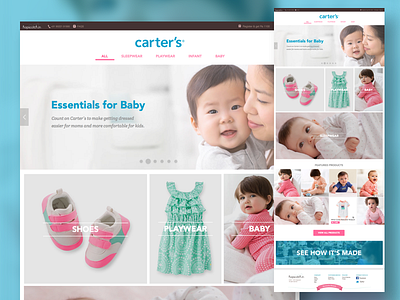 Hopscotch Storefront babies design e commerce information kids product shopping ui ux web