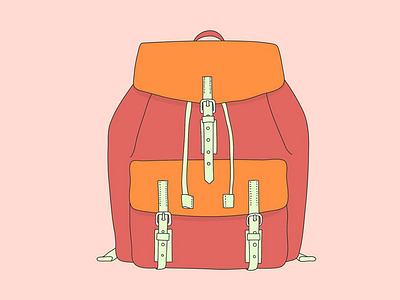 BackPack backpack bag design illustration minimal procreate procreateapp vector
