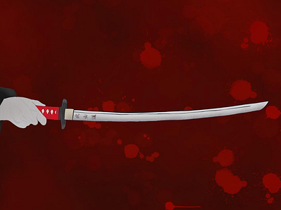 Samurai sword art dark design illustration procreate procreateapp red samurai sword