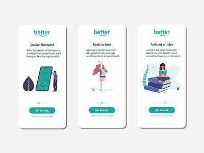 Better onboarding UI (WIP) adobe xd colourful design illustration onboarding ui ux ux design wip